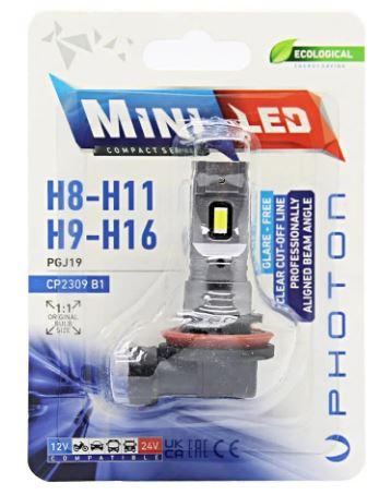 MINI H8/H9/H11/H16 12-24V COMPACT LED (TEKLİ BLISTER)